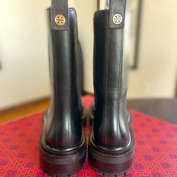 TORY BURCH Black Mid-Calf Leather Boots - Picture 10 of 16